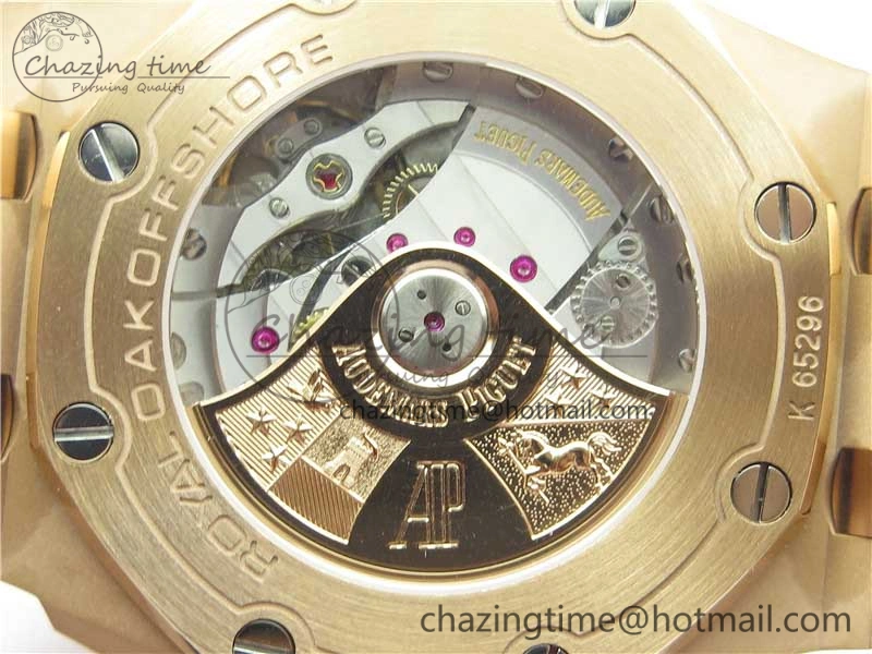 Royal Oak Offshore 2019 Gold JF 1:1 Best Edition on Black Leather Strap A3126 V2 w  Cyclops and DW Mod