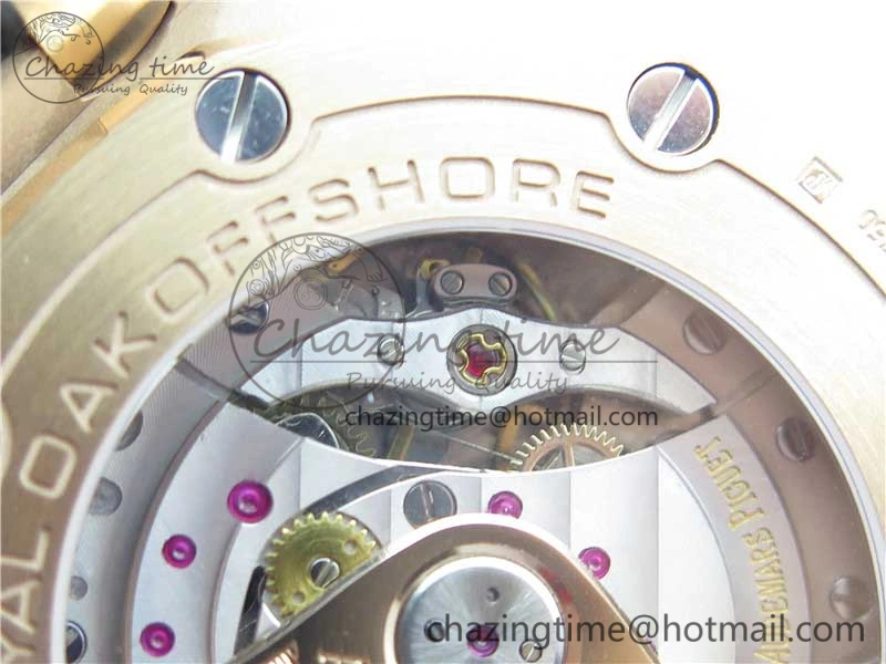 Royal Oak Offshore 2019 Gold JF 1:1 Best Edition on Black Leather Strap A3126 V2 w  Cyclops and DW Mod