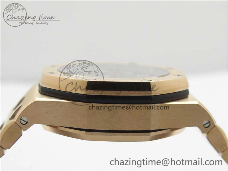 Royal Oak Offshore 2019 Gold JF 1:1 Best Edition on RG Bracelet A3126 V2 w  Cyclops and DW Mod