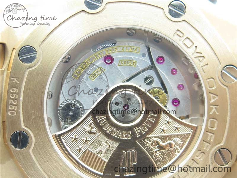 Royal Oak Offshore 2019 Gold JF 1:1 Best Edition on RG Bracelet A3126 V2 w  Cyclops and DW Mod