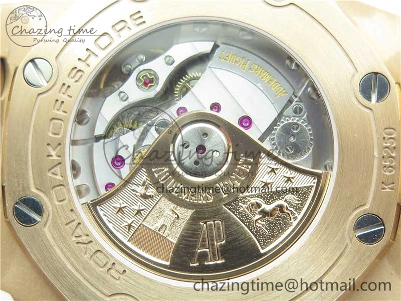 Royal Oak Offshore 2019 Gold JF 1:1 Best Edition on RG Bracelet A3126 V2 w  Cyclops and DW Mod