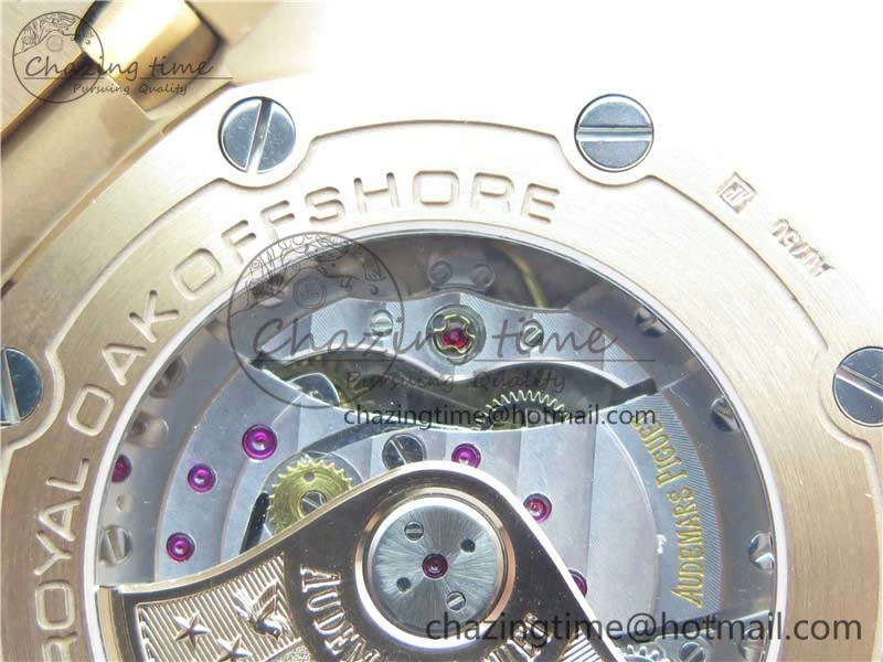 Royal Oak Offshore 2019 Gold JF 1:1 Best Edition on RG Bracelet A3126 V2 w  Cyclops and DW Mod