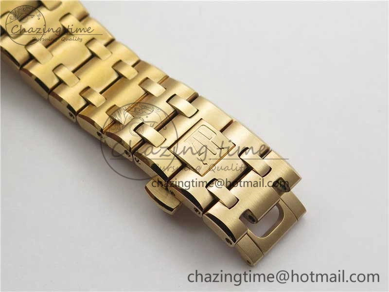Royal Oak Offshore 2019 Gold JF 1:1 Best Edition on RG Bracelet A3126 V2 w  Cyclops and DW Mod