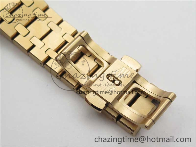Royal Oak Offshore 2019 Gold JF 1:1 Best Edition on RG Bracelet A3126 V2 w  Cyclops and DW Mod