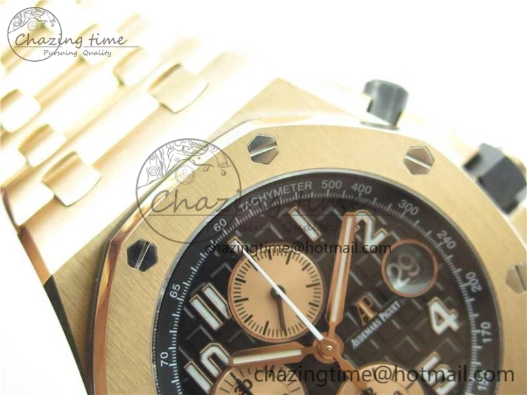 Royal Oak Offshore 2019 Gold JF 1:1 Best Edition on RG Bracelet A3126 V2 w  Cyclops and DW Mod