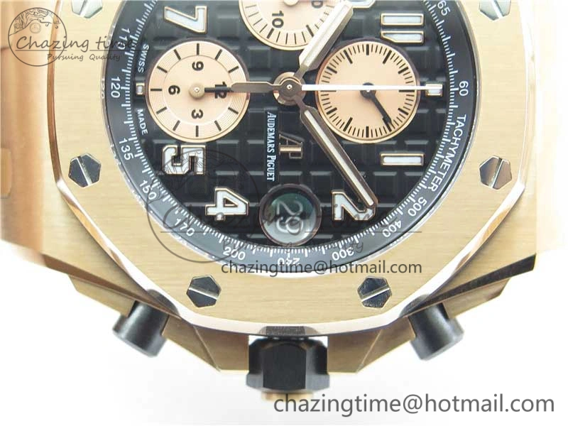 Royal Oak Offshore 2019 Gold JF 1:1 Best Edition on RG Bracelet A3126 V2 w  Cyclops and DW Mod