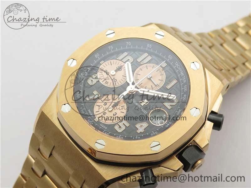 Royal Oak Offshore 2019 Gold JF 1:1 Best Edition on RG Bracelet A3126 V2 w  Cyclops and DW Mod