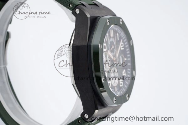 Royal Oak Offshore 2020 44mm APF 1:1 Best Edition Green Ceramic Bezel on Rubber Strap A3126