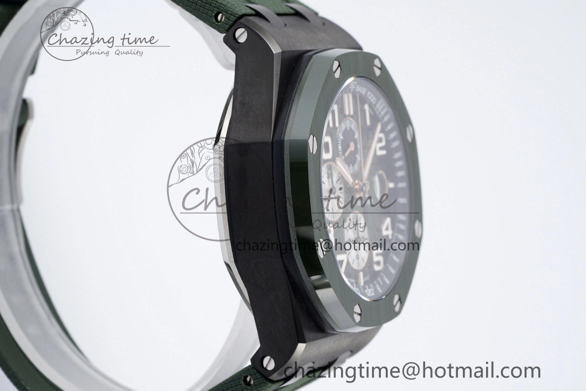 Royal Oak Offshore 2020 44mm APF 1:1 Best Edition Green Ceramic Bezel on Rubber Strap A3126
