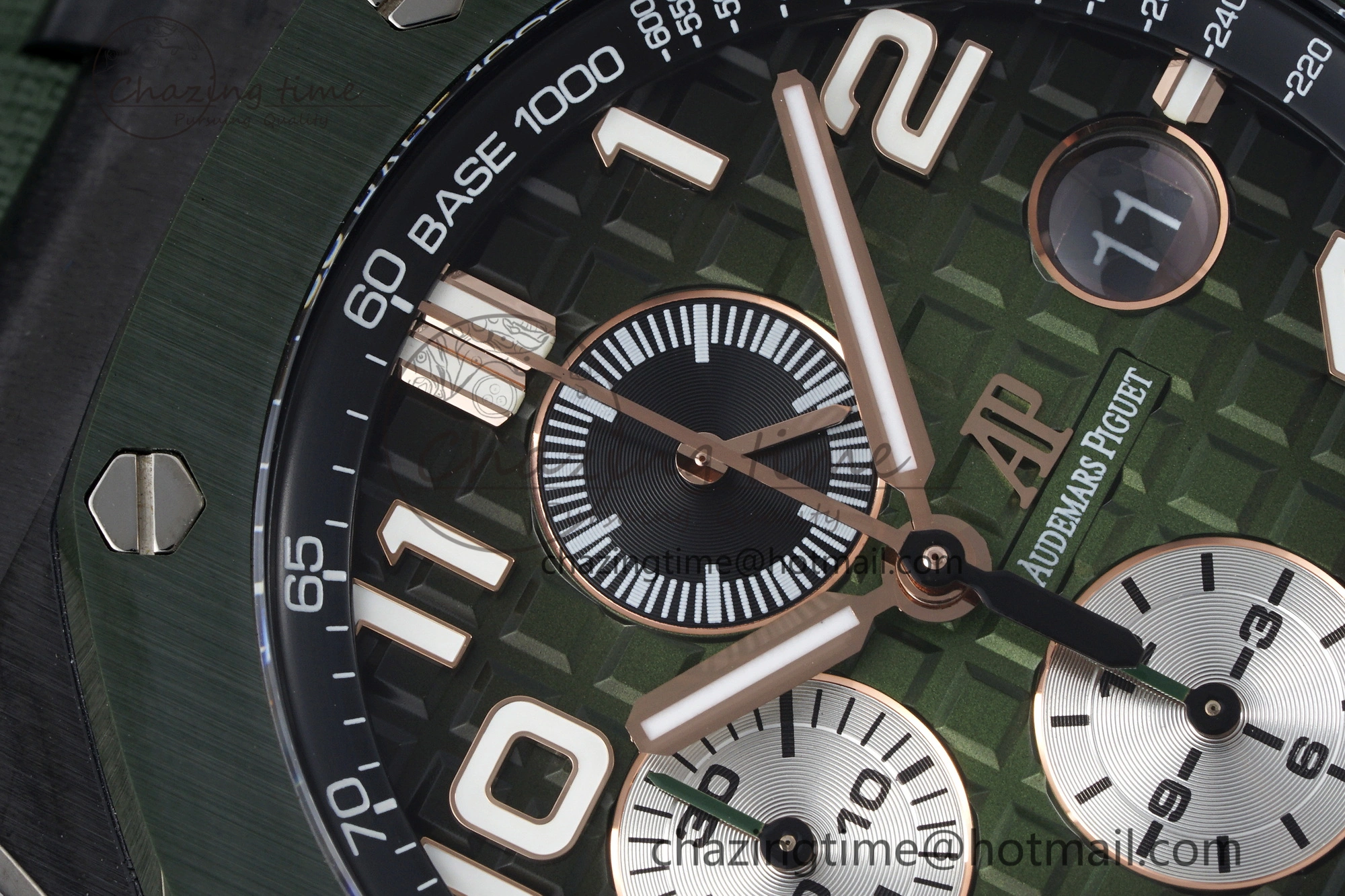 Royal Oak Offshore 2020 44mm APF 1:1 Best Edition Green Ceramic Bezel on Rubber Strap A3126