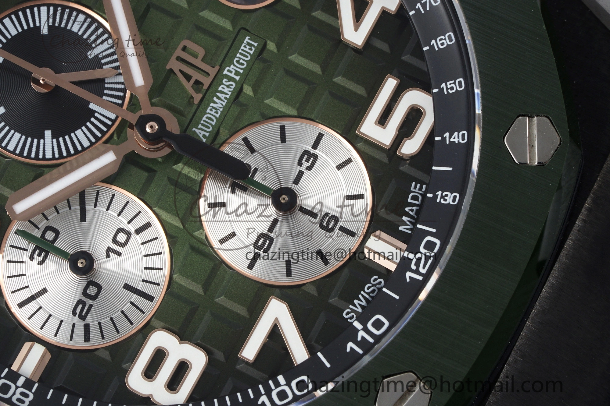 Royal Oak Offshore 2020 44mm APF 1:1 Best Edition Green Ceramic Bezel on Rubber Strap A3126