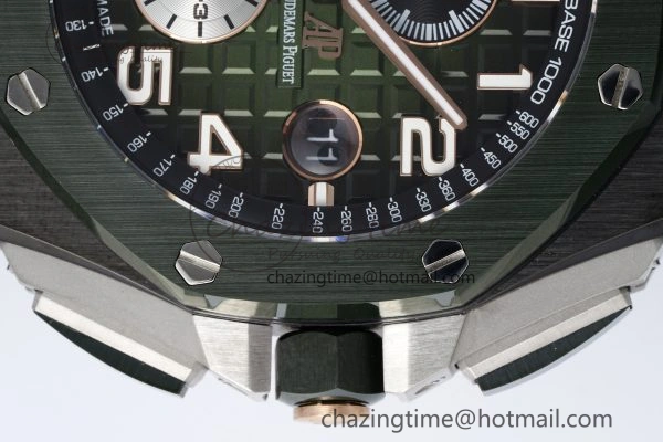 Royal Oak Offshore 2020 44mm APF 1:1 Best Edition Green Ceramic Bezel on Rubber Strap A3126