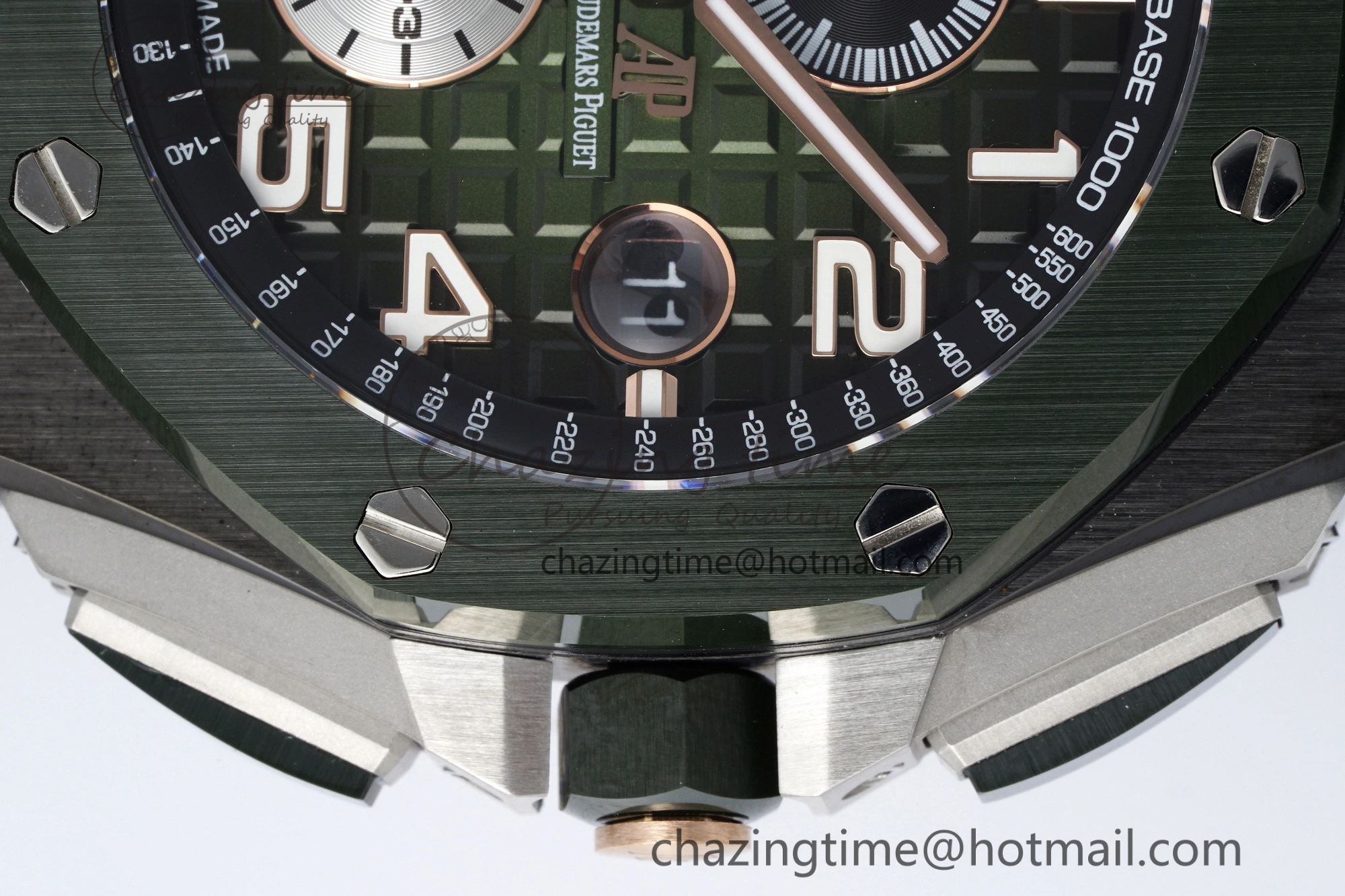 Royal Oak Offshore 2020 44mm APF 1:1 Best Edition Green Ceramic Bezel on Rubber Strap A3126