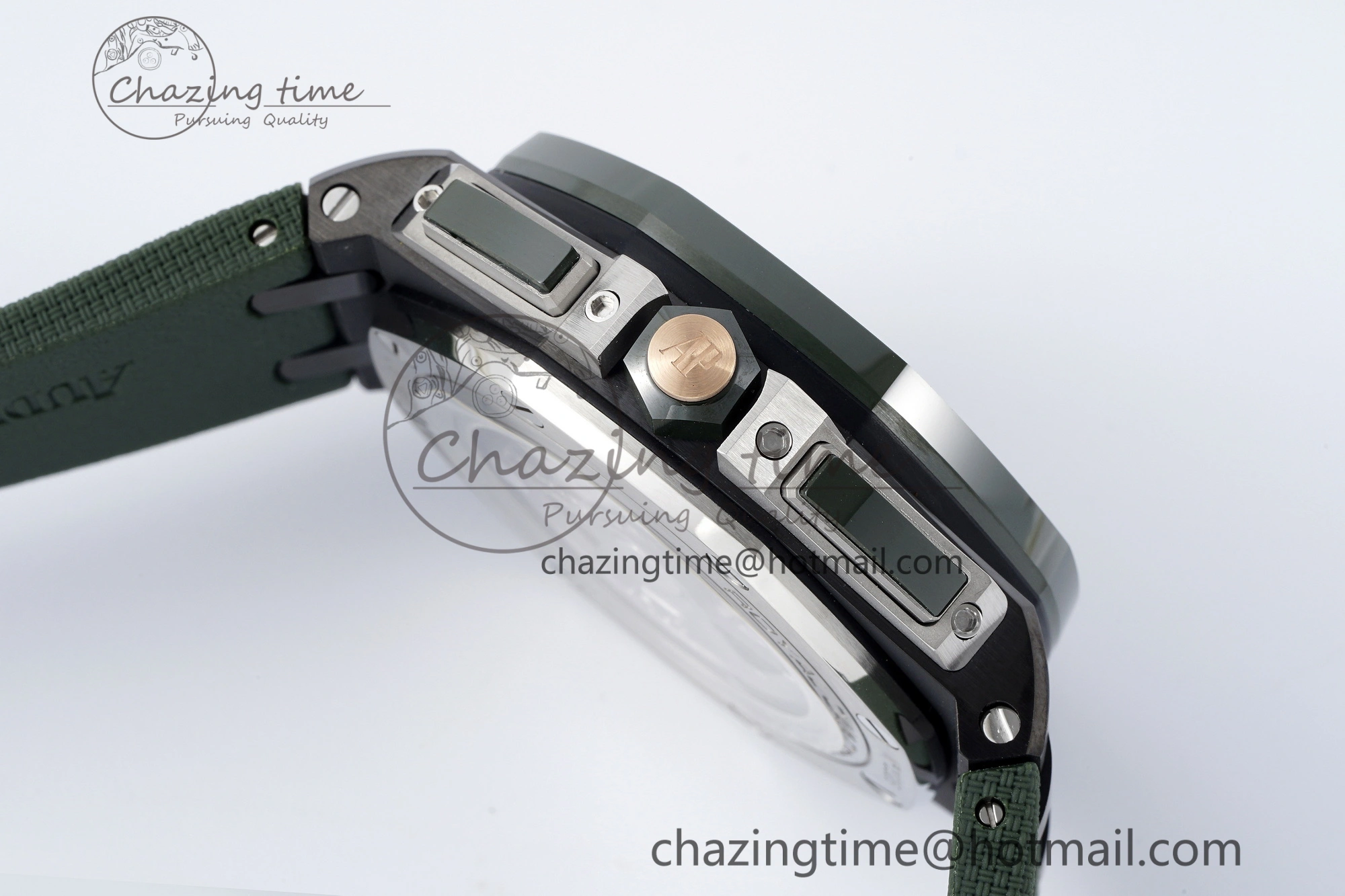 Royal Oak Offshore 2020 44mm APF 1:1 Best Edition Green Ceramic Bezel on Rubber Strap A3126