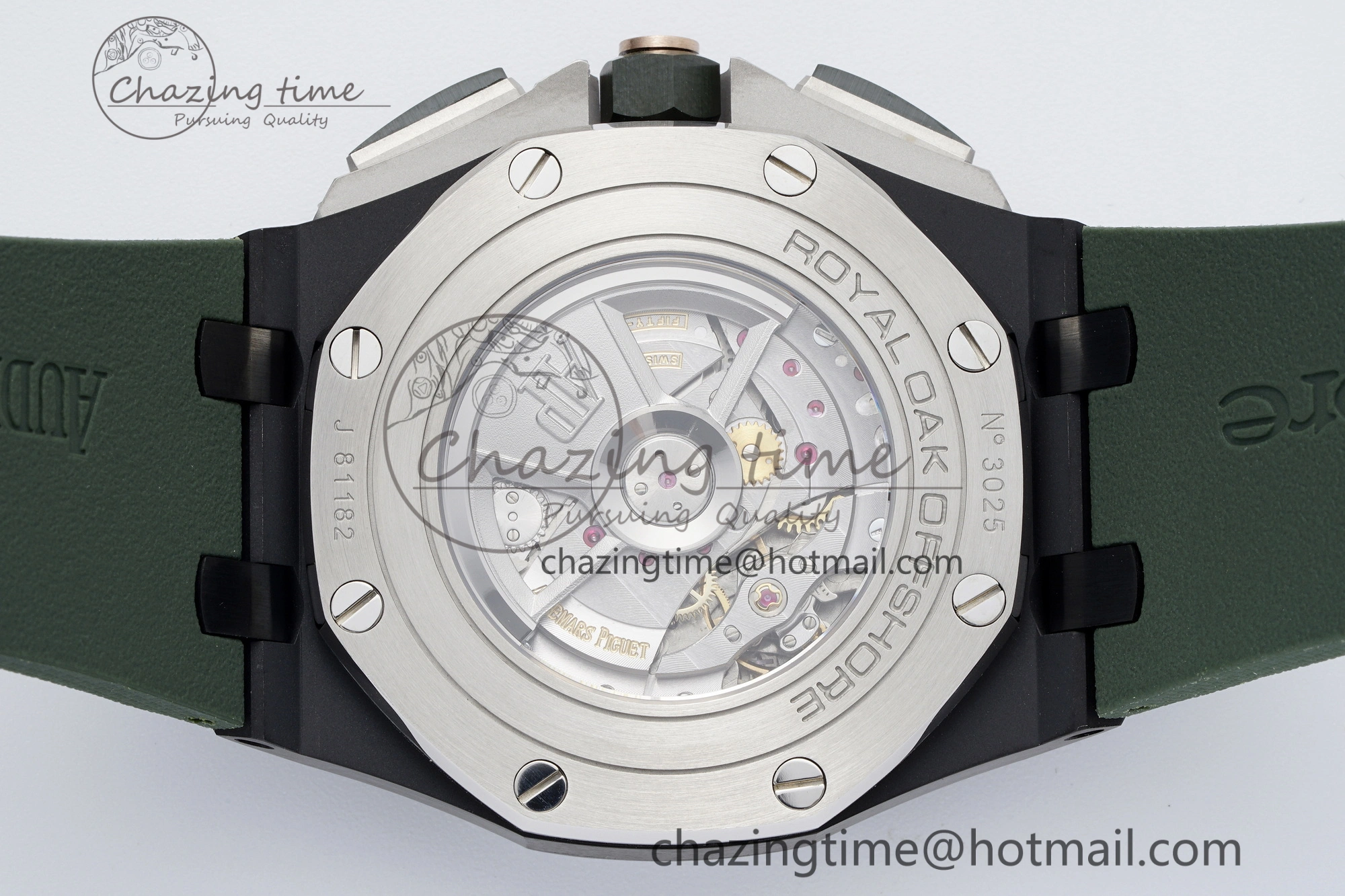 Royal Oak Offshore 2020 44mm APF 1:1 Best Edition Green Ceramic Bezel on Rubber Strap A3126