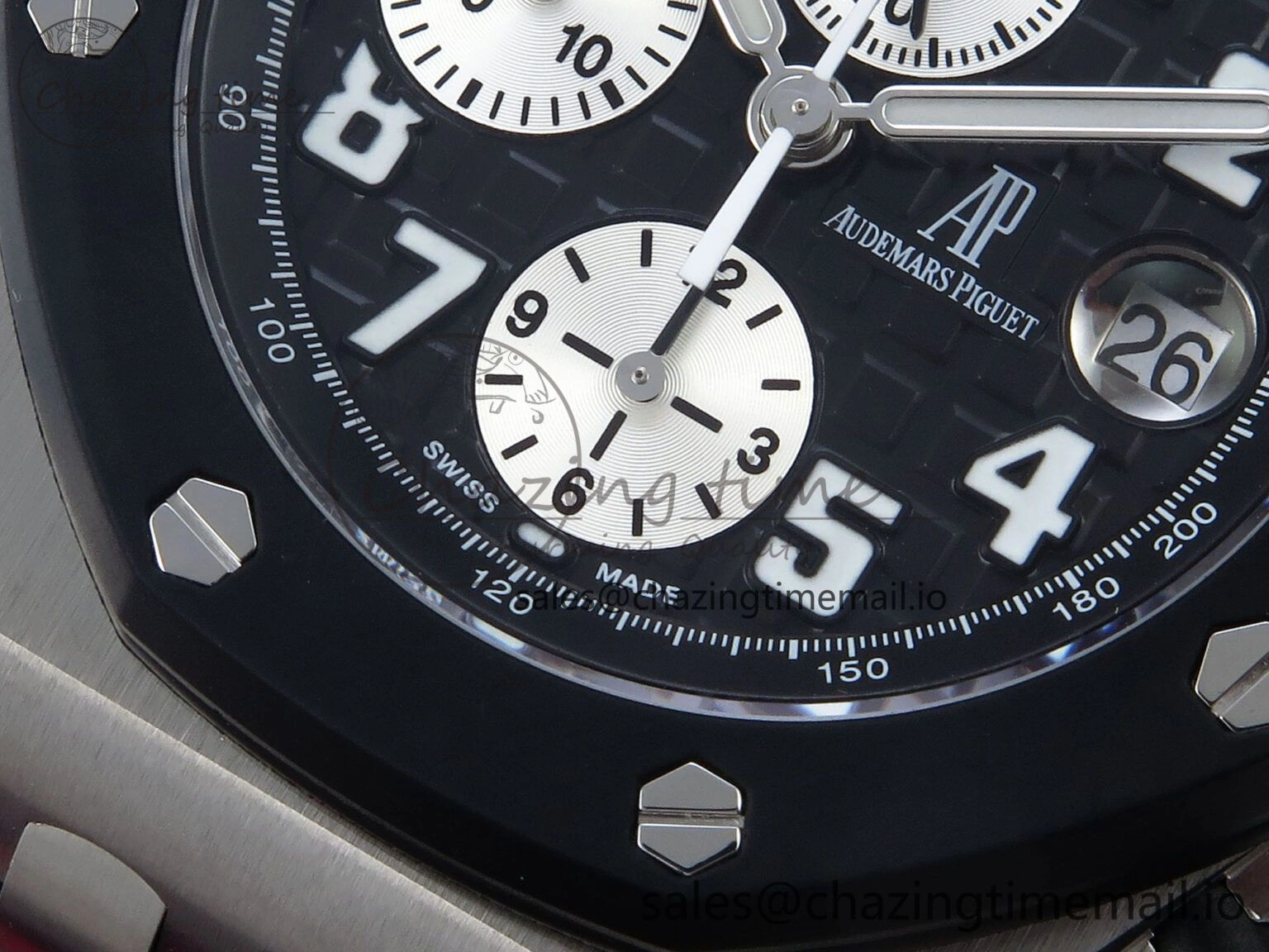 Royal Oak Offshore 42mm  Rubberclad SS TKF 1:1 Best Edition Black White Dial on Black Rubber Strap A3126