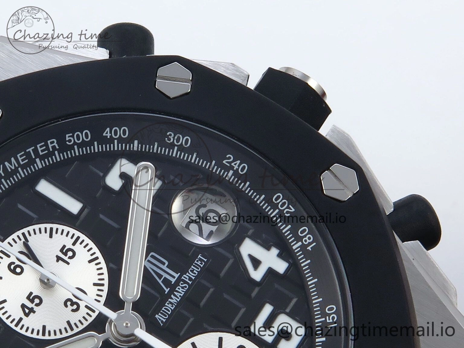 Royal Oak Offshore 42mm  Rubberclad SS TKF 1:1 Best Edition Black White Dial on Black Rubber Strap A3126