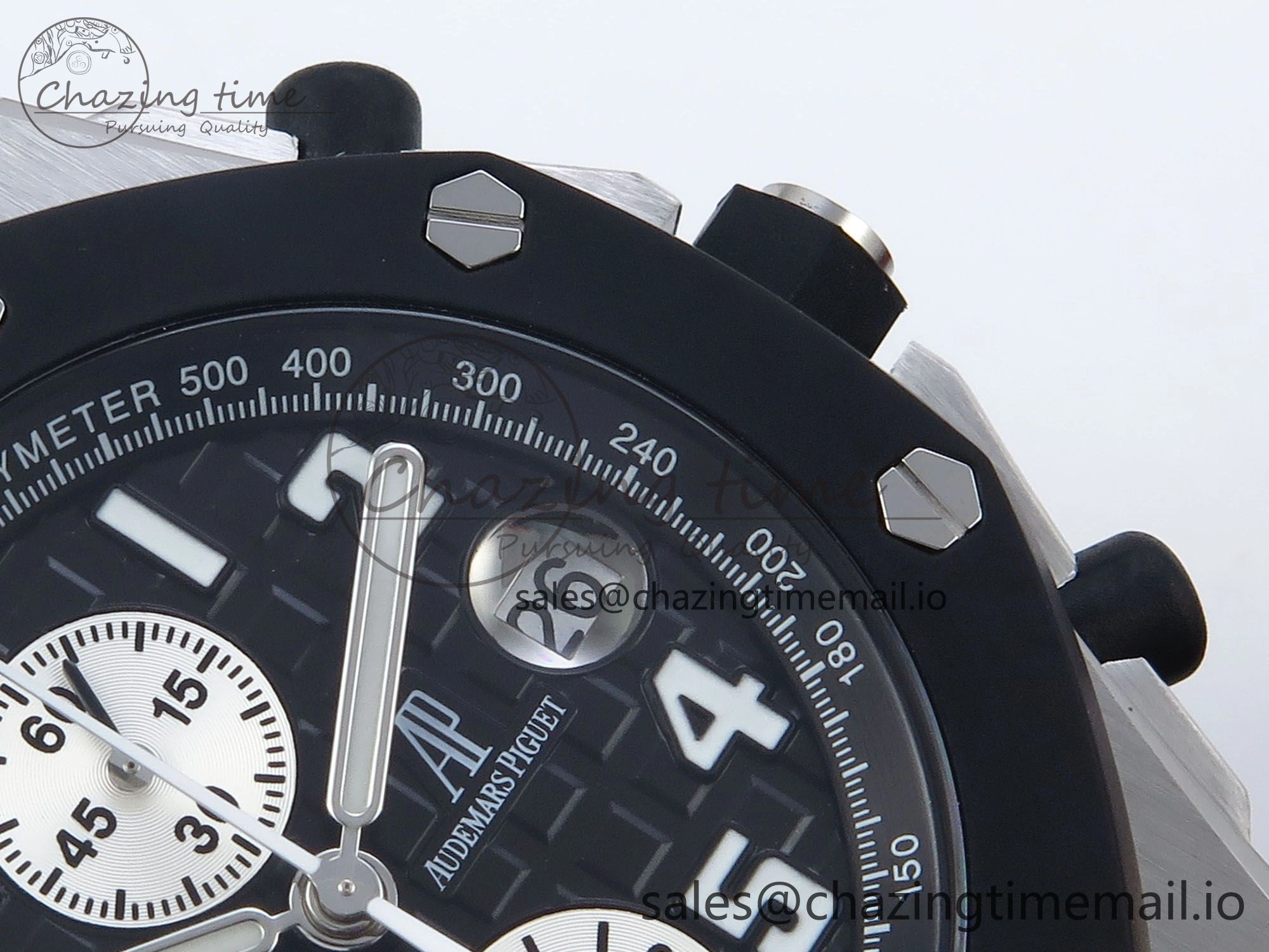 Royal Oak Offshore 42mm  Rubberclad SS TKF 1:1 Best Edition Black White Dial on Black Rubber Strap A3126