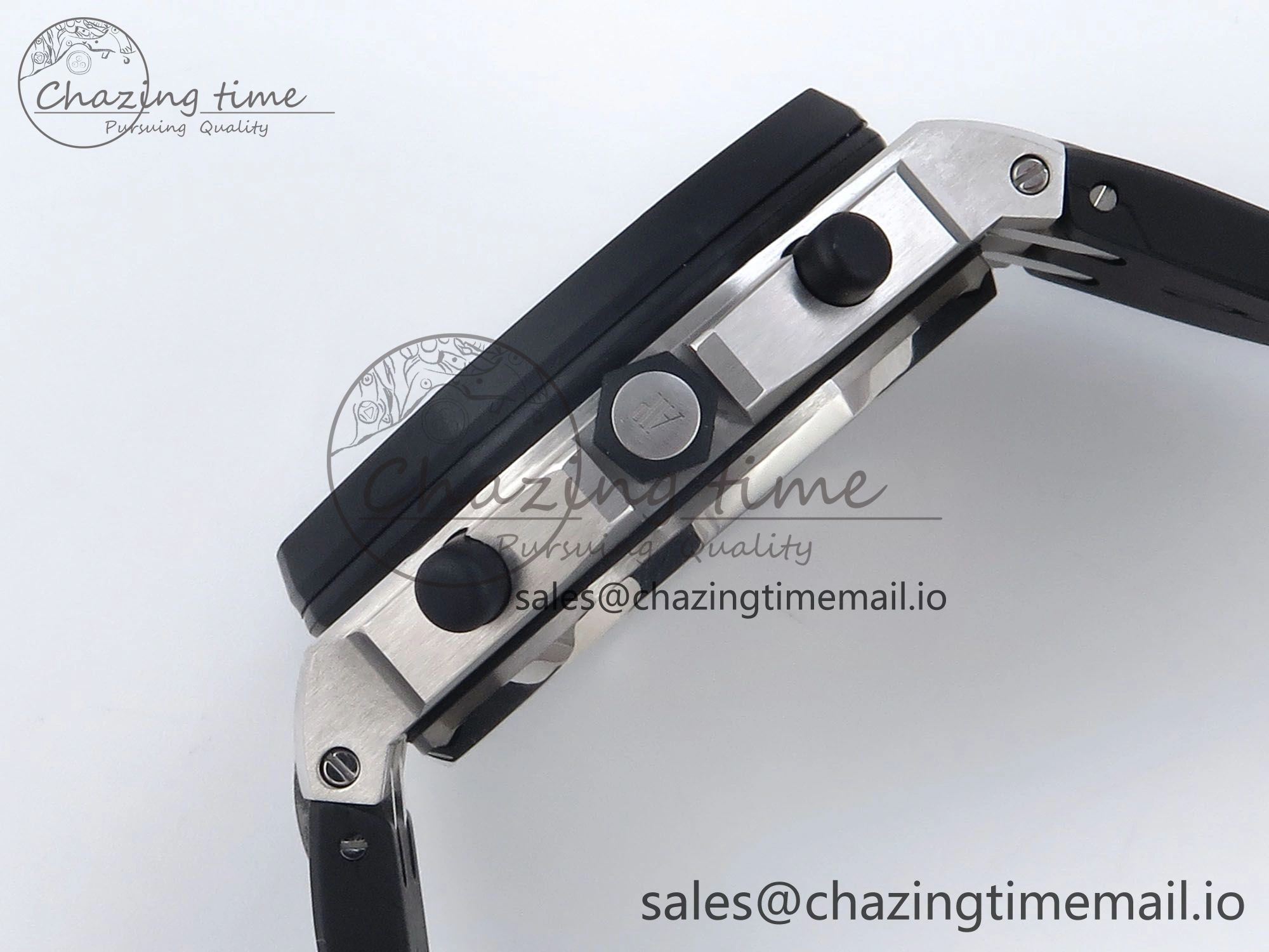 Royal Oak Offshore 42mm  Rubberclad SS TKF 1:1 Best Edition Black White Dial on Black Rubber Strap A3126