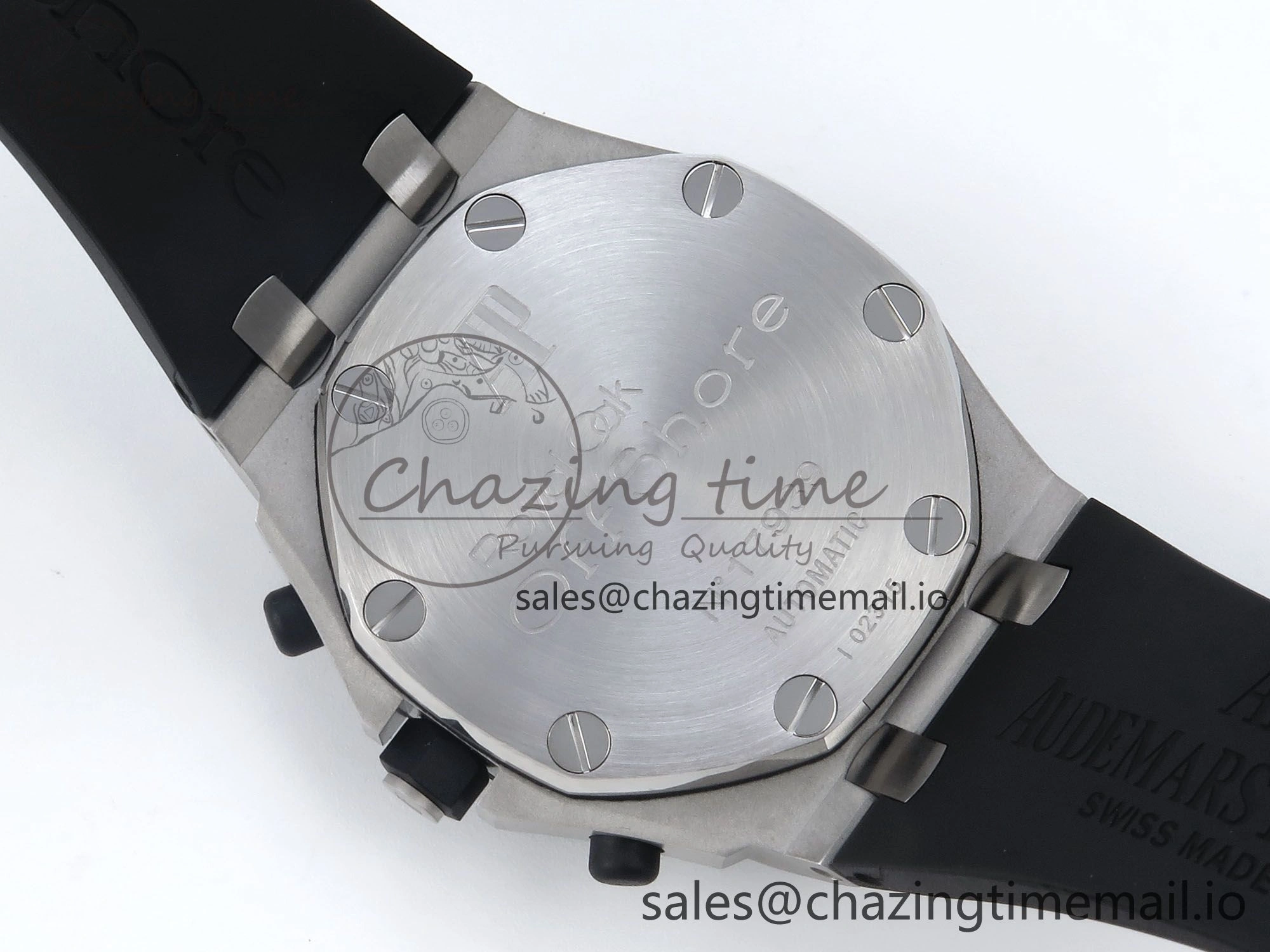 Royal Oak Offshore 42mm  Rubberclad SS TKF 1:1 Best Edition Black White Dial on Black Rubber Strap A3126