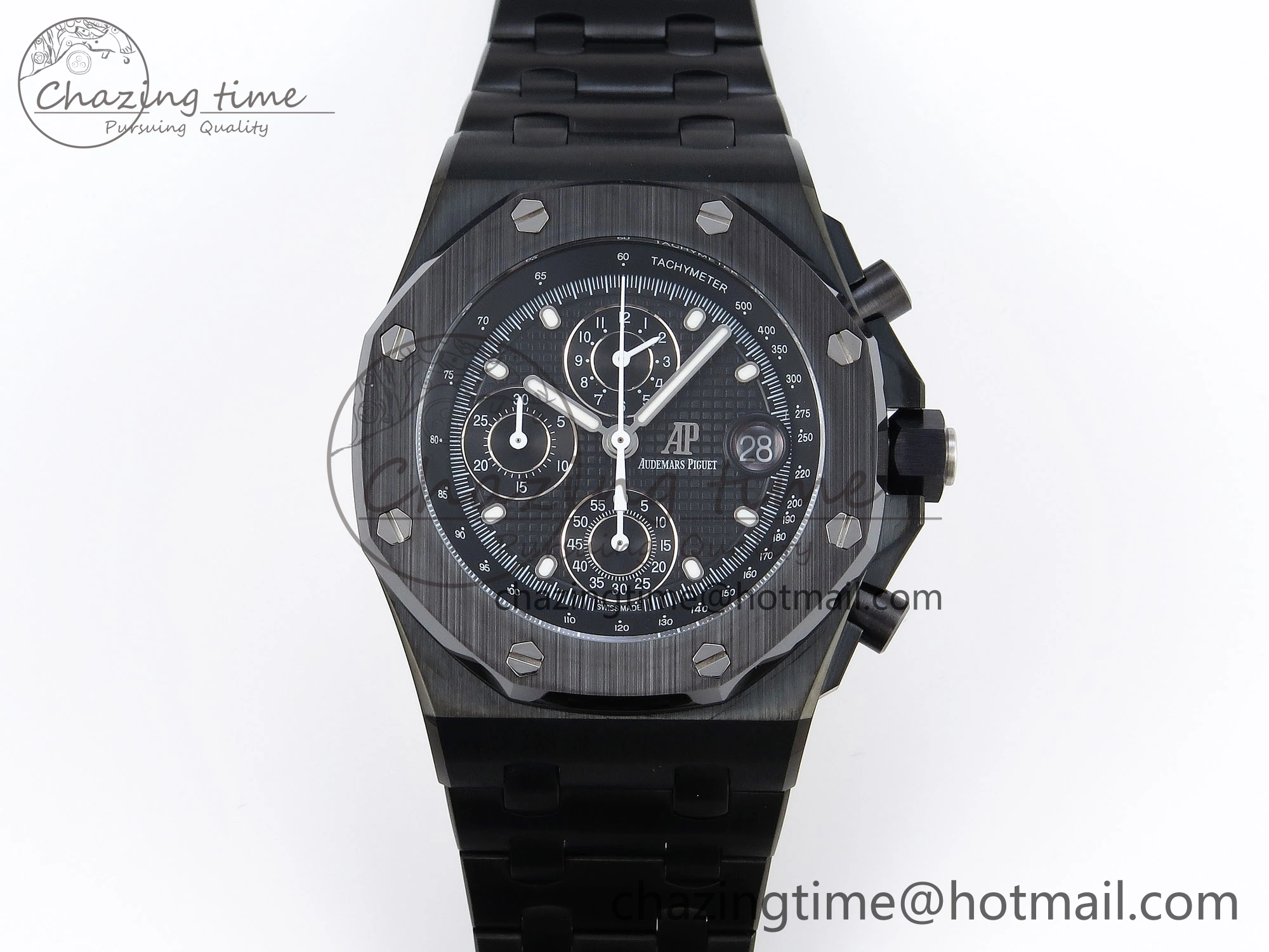 Royal Oak Offshore 42mm Black Ceramic APF 1:1 Best Edition Black Textured Dial on Black Ceramic Bracelet A4404