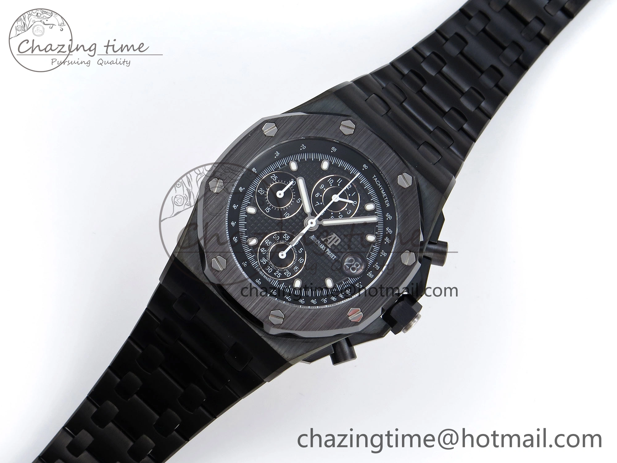 Royal Oak Offshore 42mm Black Ceramic APF 1:1 Best Edition Black Textured Dial on Black Ceramic Bracelet A4404