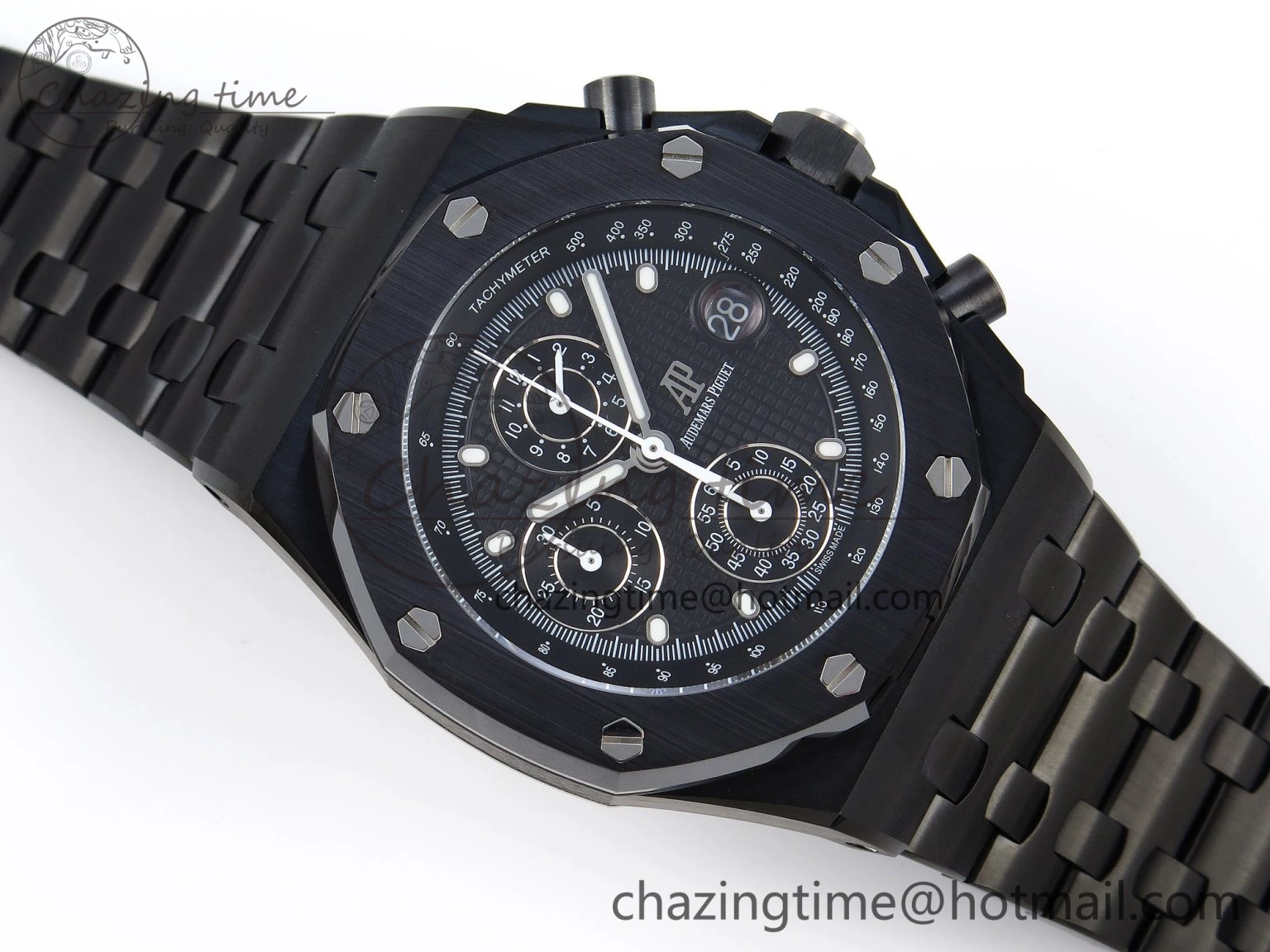 Royal Oak Offshore 42mm Black Ceramic APF 1:1 Best Edition Black Textured Dial on Black Ceramic Bracelet A4404