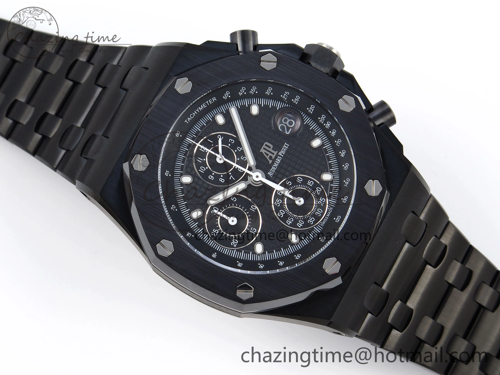 Royal Oak Offshore 42mm Black Ceramic APF 1:1 Best Edition Black Textured Dial on Black Ceramic Bracelet A4404