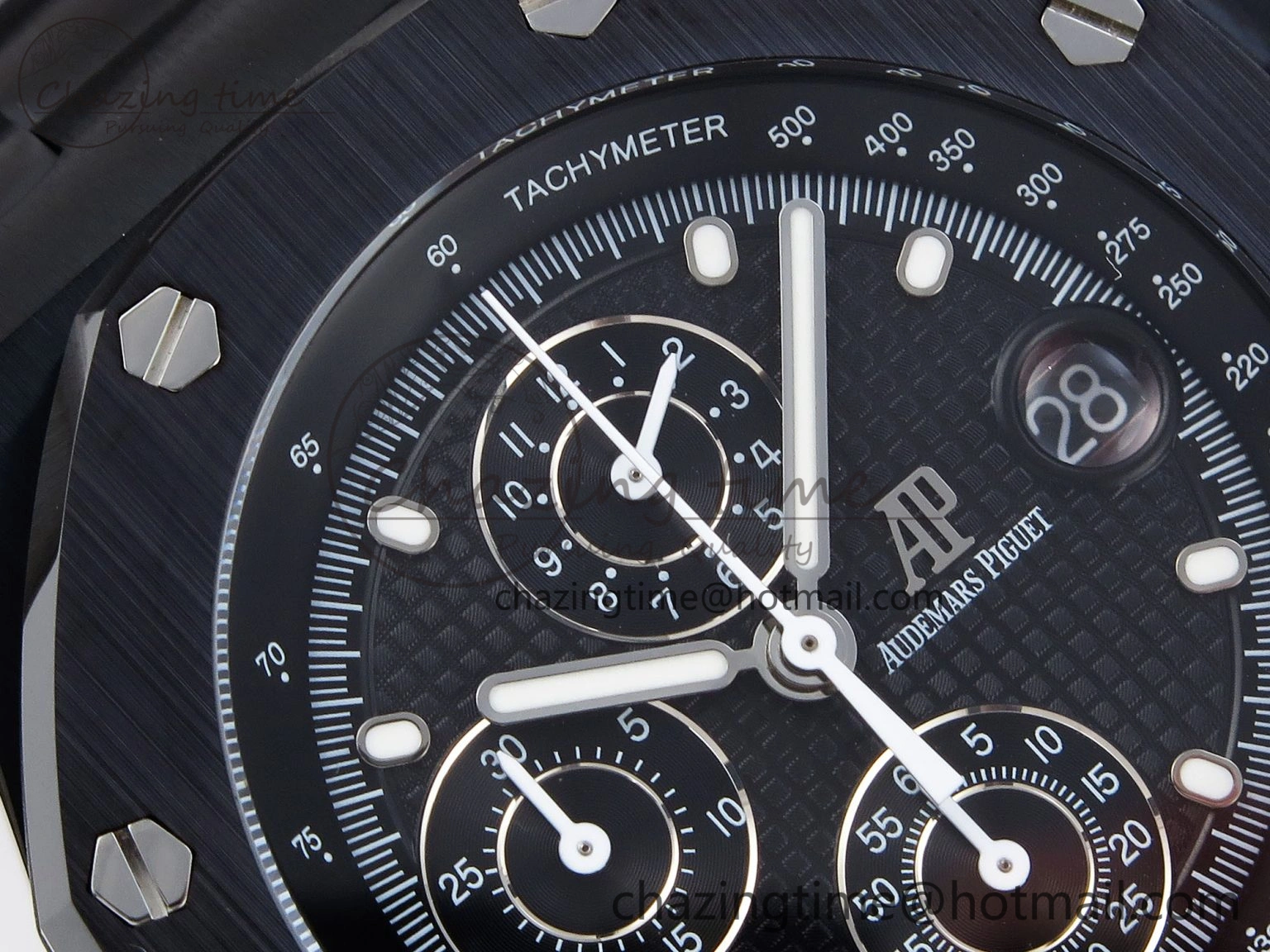 Royal Oak Offshore 42mm Black Ceramic APF 1:1 Best Edition Black Textured Dial on Black Ceramic Bracelet A4404