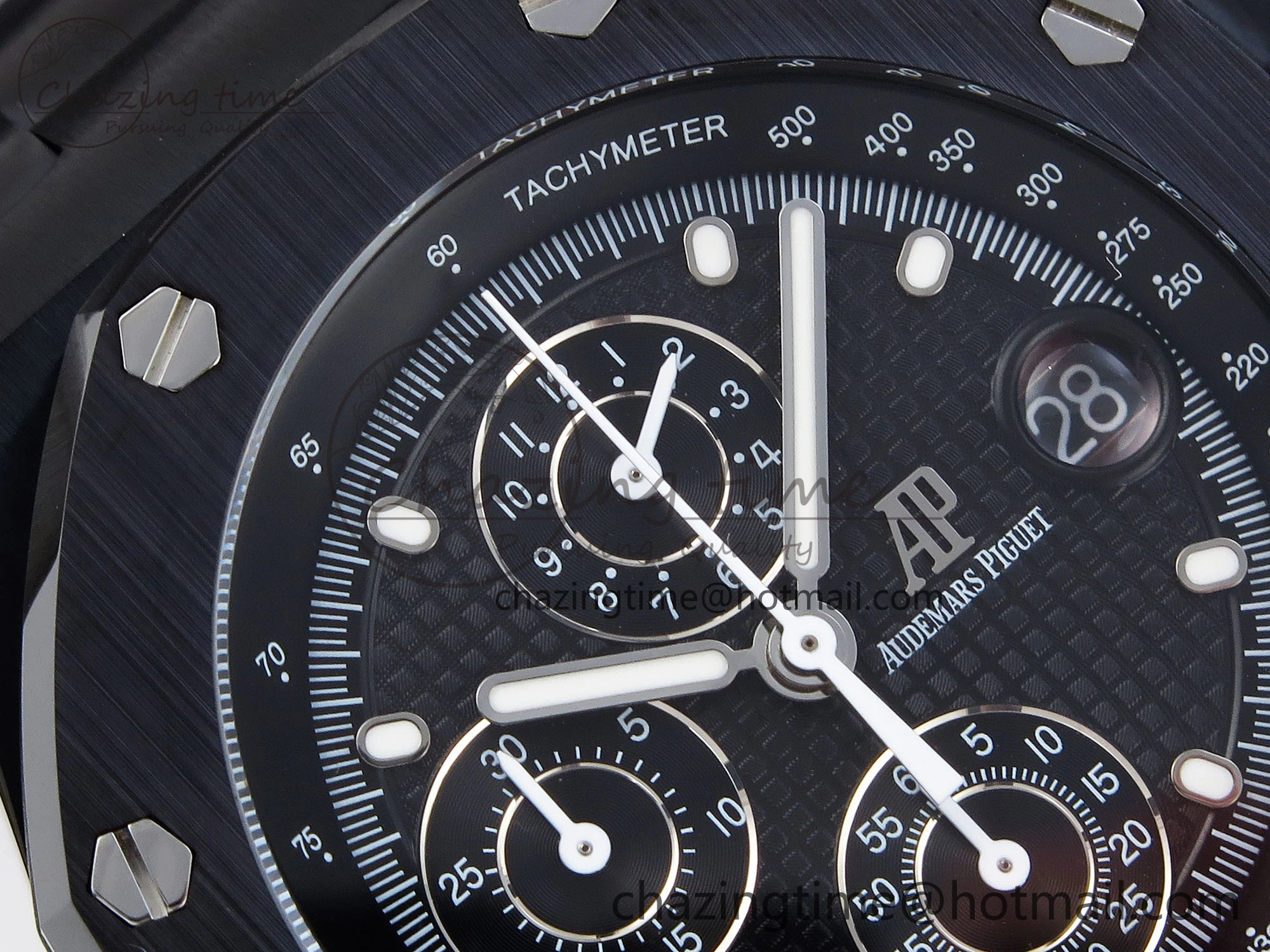 Royal Oak Offshore 42mm Black Ceramic APF 1:1 Best Edition Black Textured Dial on Black Ceramic Bracelet A4404