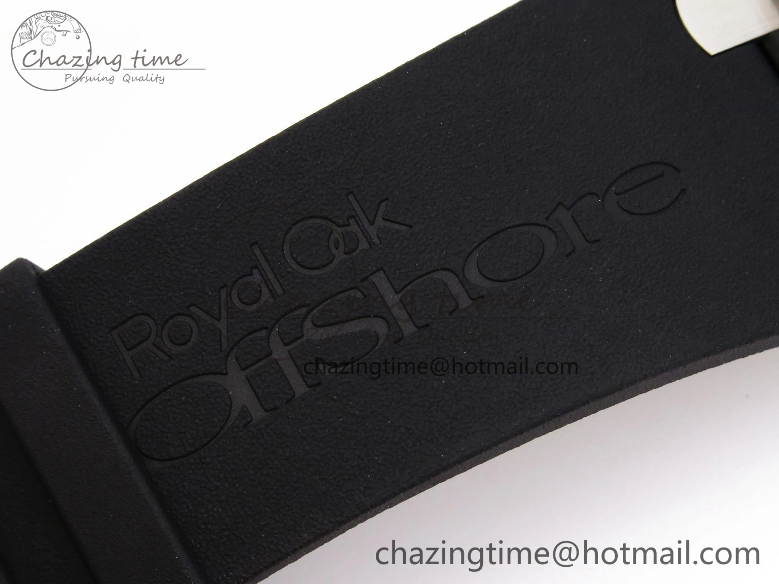 Royal Oak Offshore 42mm Black Ceramic APF 1:1 Best Edition Black Textured Dial on Black Rubber Strap A4404