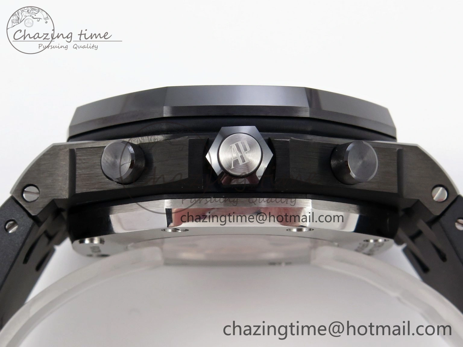 Royal Oak Offshore 42mm Black Ceramic APF 1:1 Best Edition Black Textured Dial on Black Rubber Strap A4404
