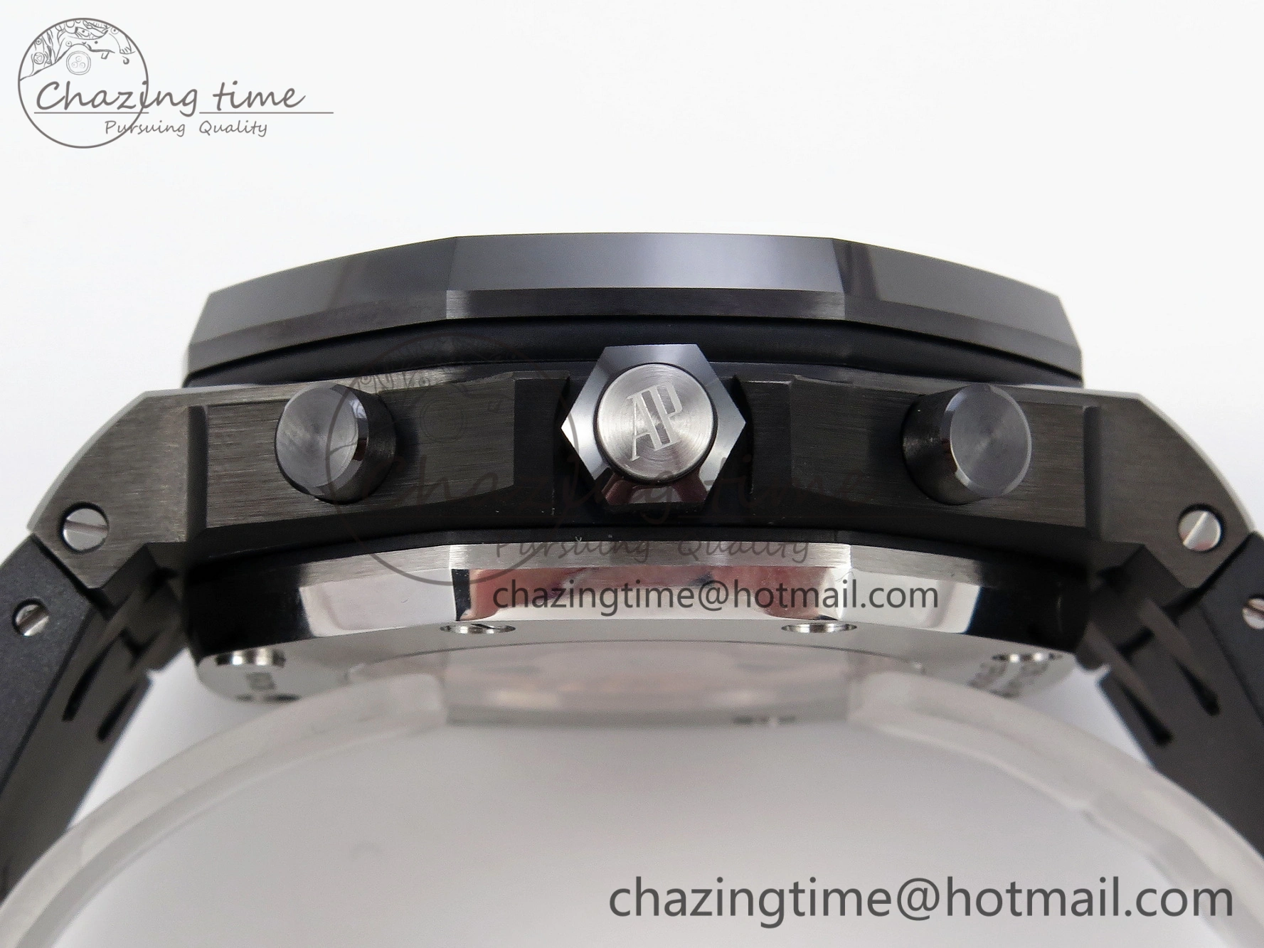 Royal Oak Offshore 42mm Black Ceramic APF 1:1 Best Edition Black Textured Dial on Black Rubber Strap A4404