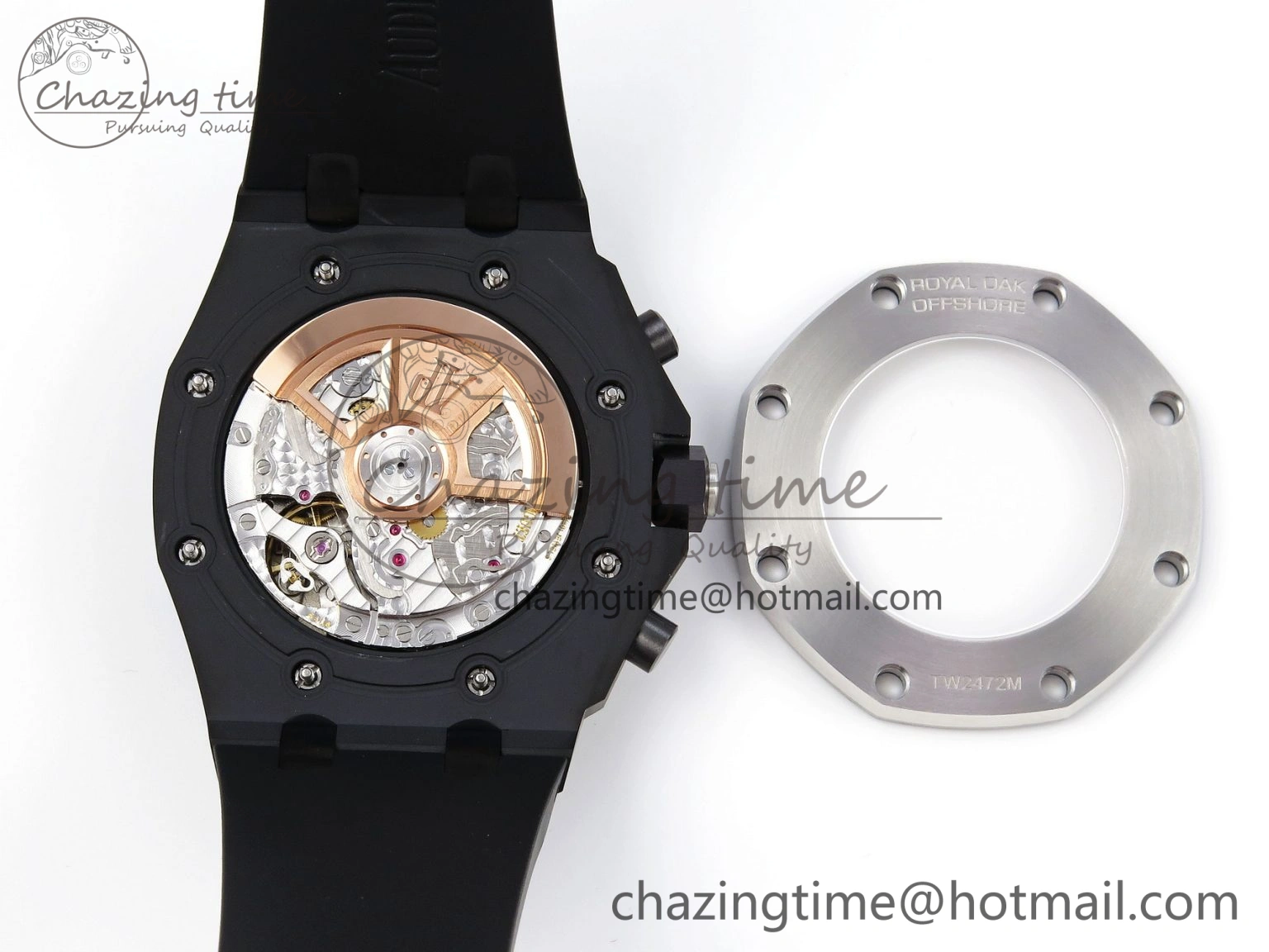 Royal Oak Offshore 42mm Black Ceramic APF 1:1 Best Edition Black Textured Dial on Black Rubber Strap A4404