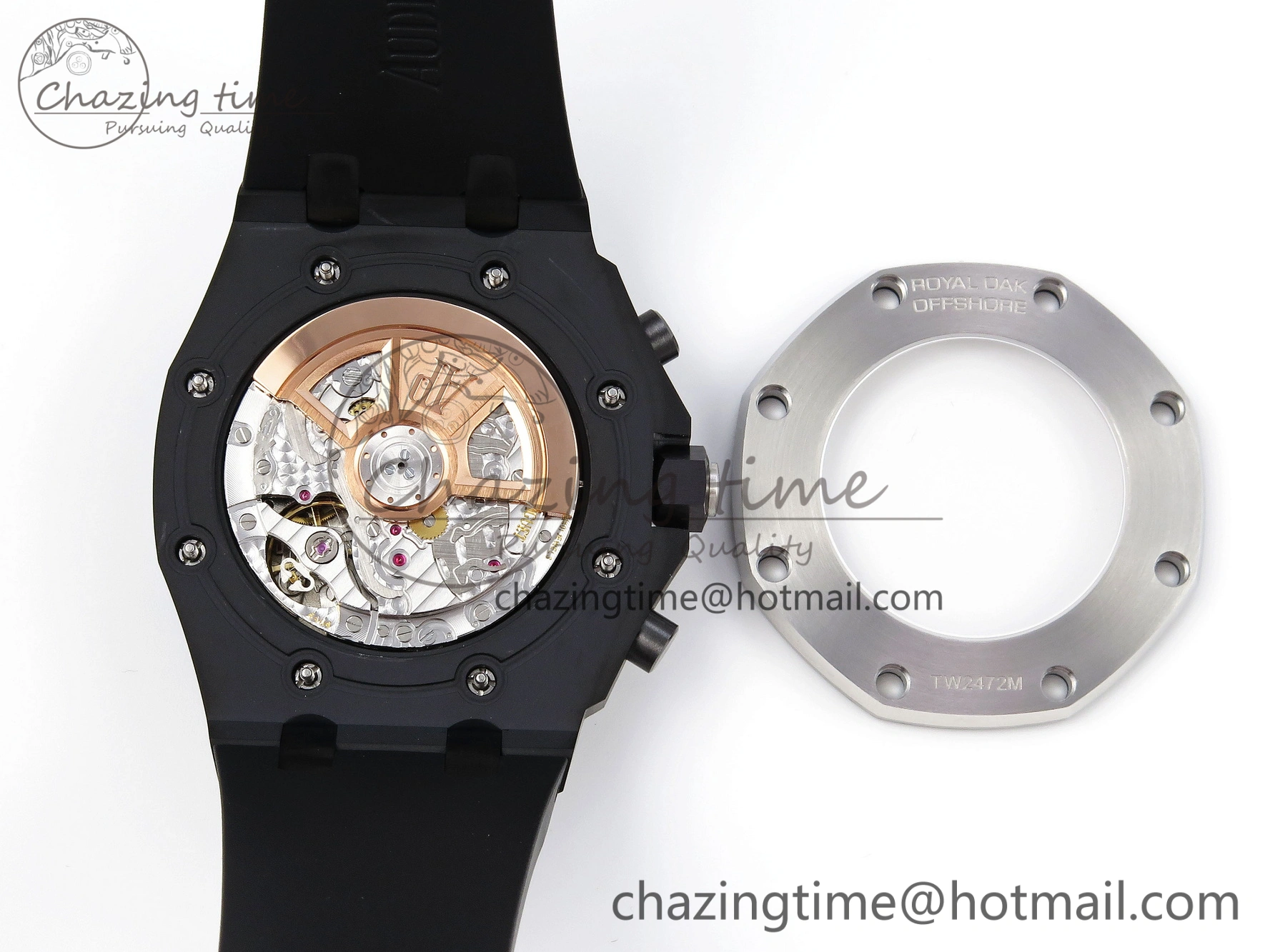 Royal Oak Offshore 42mm Black Ceramic APF 1:1 Best Edition Black Textured Dial on Black Rubber Strap A4404