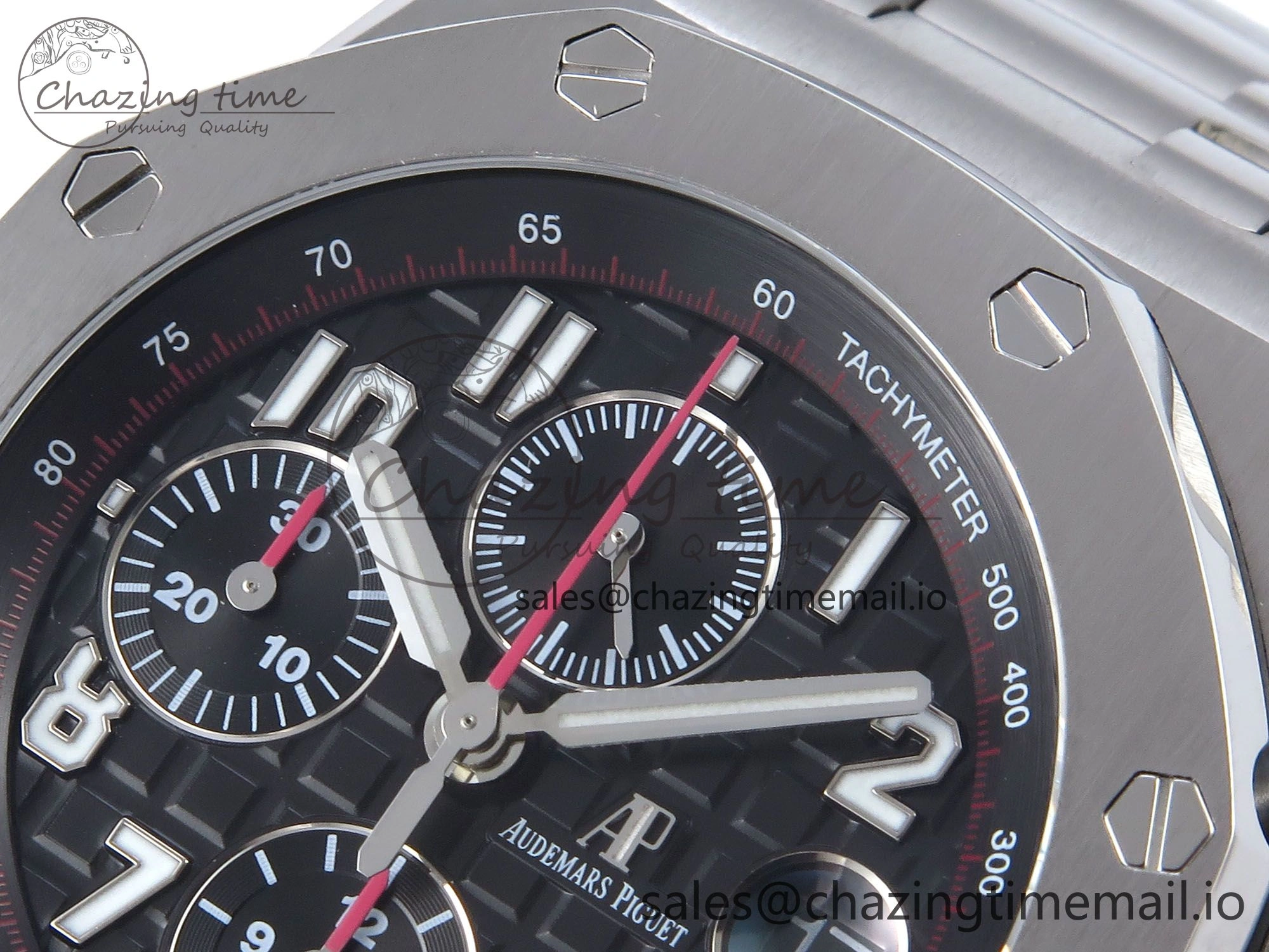 Royal Oak Offshore 42mm Black Themes SS TKF Best Edition Black Dial on SS Bracelet A7750