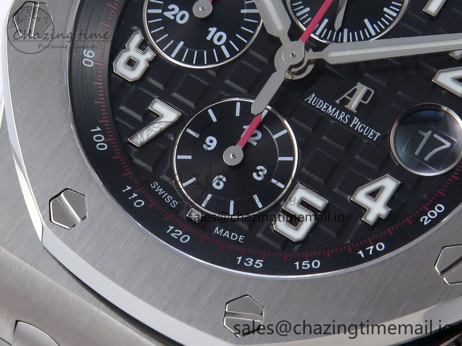 Royal Oak Offshore 42mm Black Themes SS TKF Best Edition Black Dial on SS Bracelet A7750