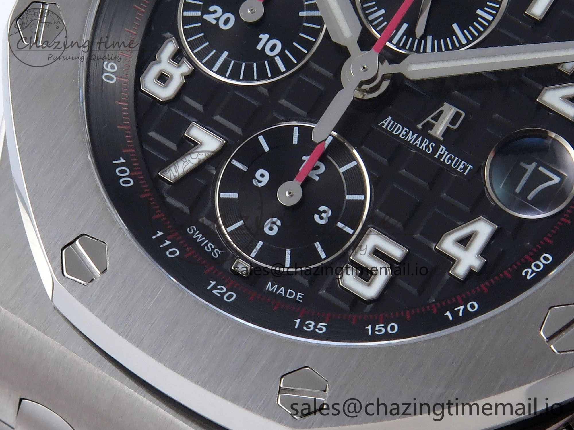 Royal Oak Offshore 42mm Black Themes SS TKF Best Edition Black Dial on SS Bracelet A7750