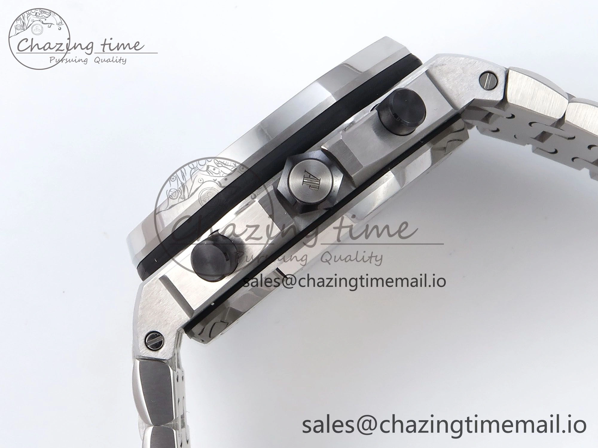 Royal Oak Offshore 42mm Black Themes SS TKF Best Edition Black Dial on SS Bracelet A7750
