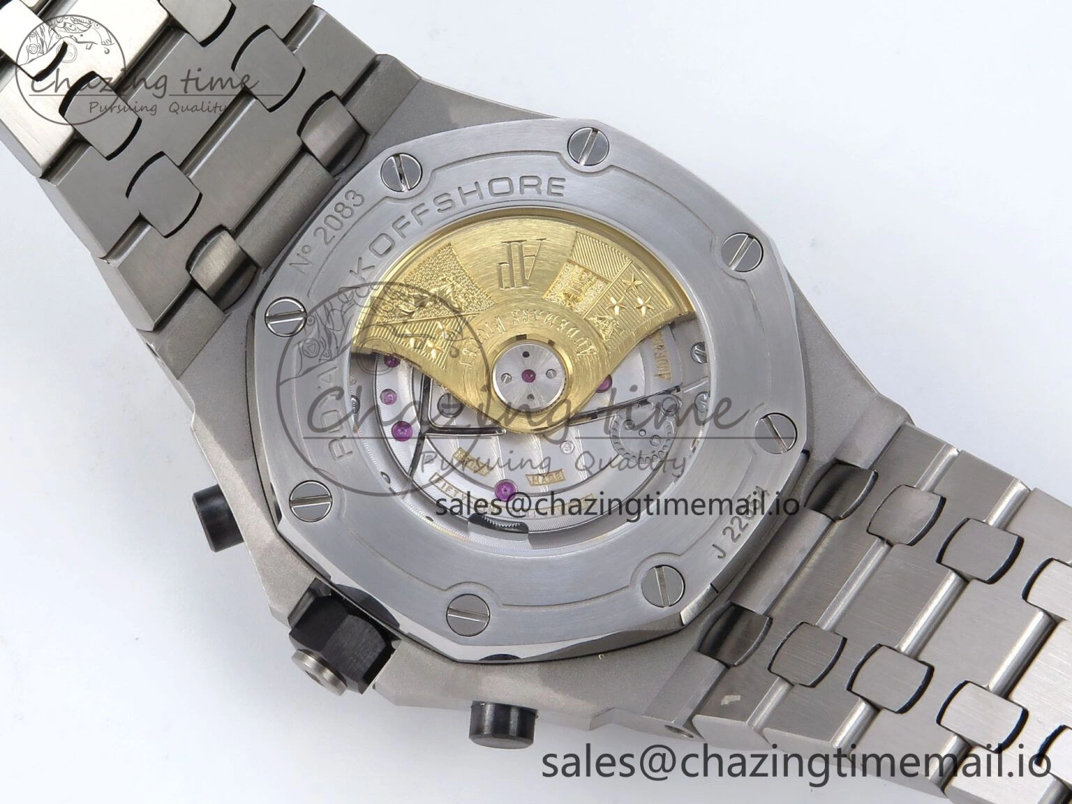 Royal Oak Offshore 42mm Black Themes SS TKF Best Edition Black Dial on SS Bracelet A7750