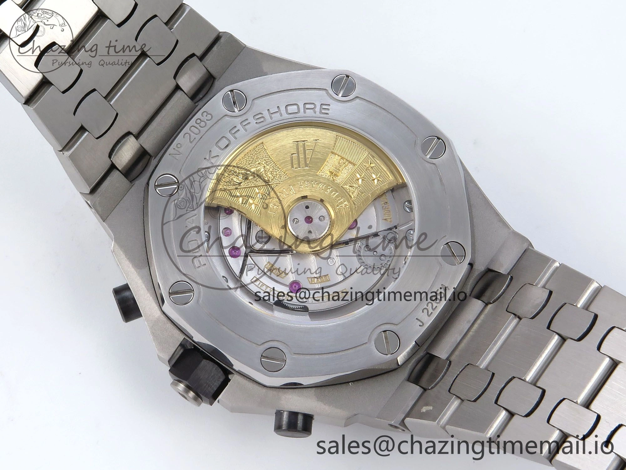 Royal Oak Offshore 42mm Black Themes SS TKF Best Edition Black Dial on SS Bracelet A7750