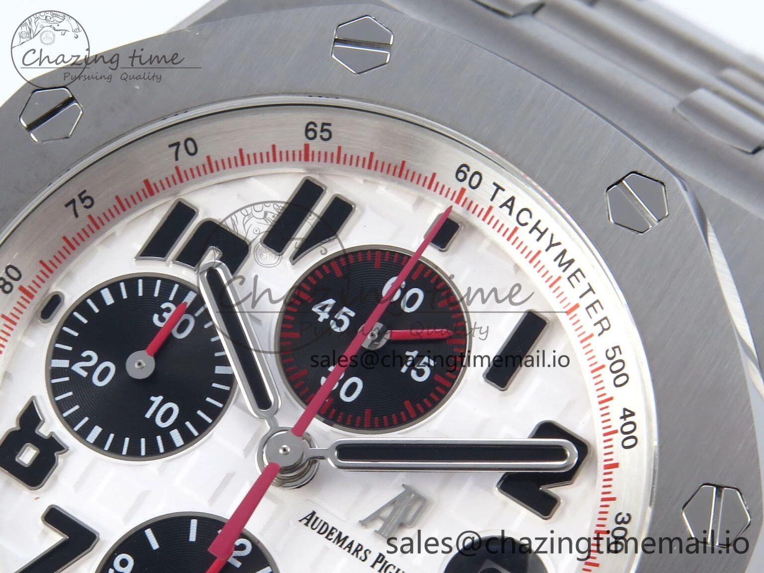 Royal Oak Offshore 42mm Panda SS TKF Best Edition White Black Dial on SS Bracelet A7750