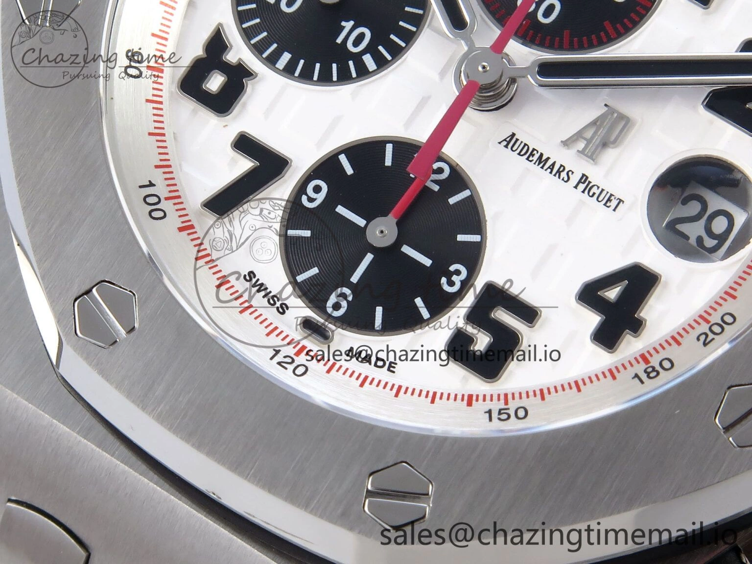 Royal Oak Offshore 42mm Panda SS TKF Best Edition White Black Dial on SS Bracelet A7750