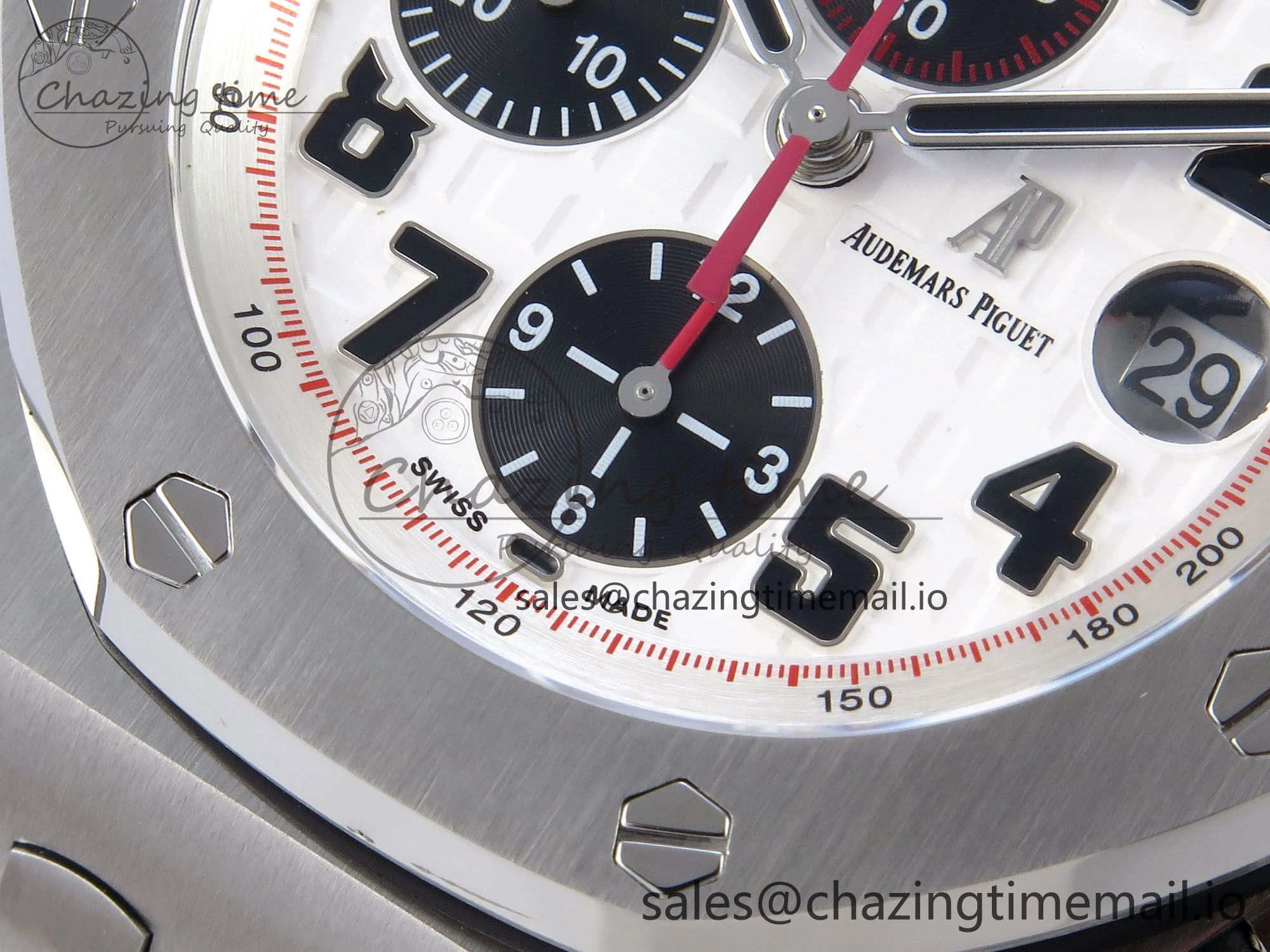 Royal Oak Offshore 42mm Panda SS TKF Best Edition White Black Dial on SS Bracelet A7750