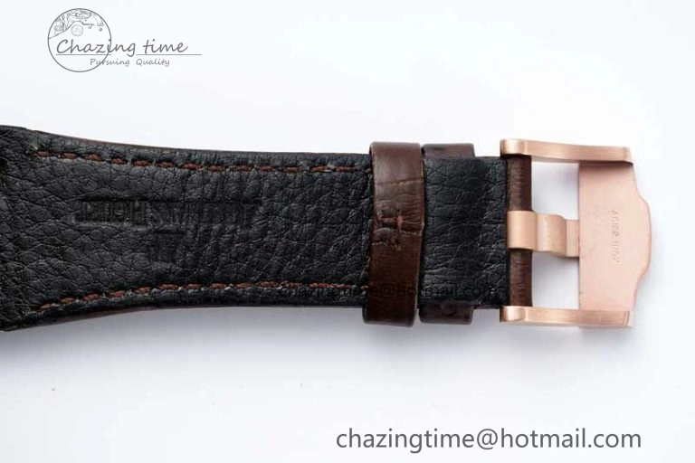 Royal Oak Offshore 42mm RG APF 1:1 Best Edition Black Dial on Brown Leather Strap A3126