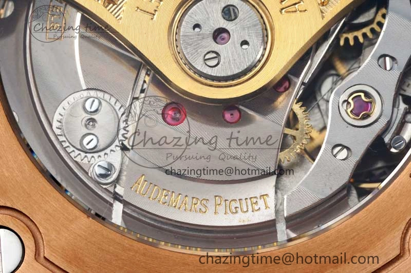 Royal Oak Offshore 42mm RG APF 1:1 Best Edition Black Dial on Brown Leather Strap A3126