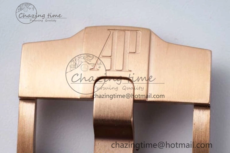 Royal Oak Offshore 42mm RG APF 1:1 Best Edition Black Dial on Brown Leather Strap A3126