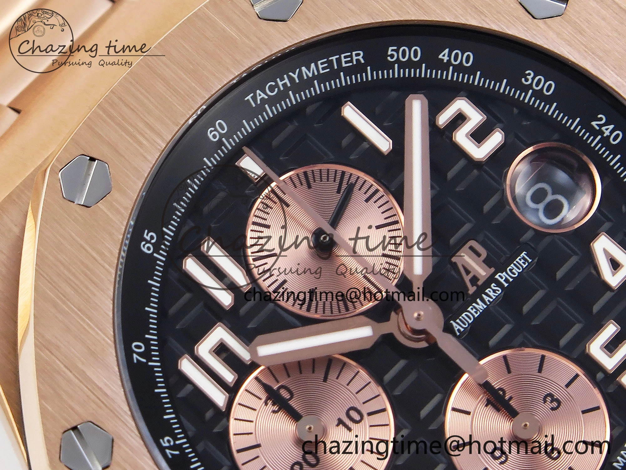 Royal Oak Offshore 42mm RG APF 1:1 Best Edition Black  RG Dial on RG Bracelet A3126