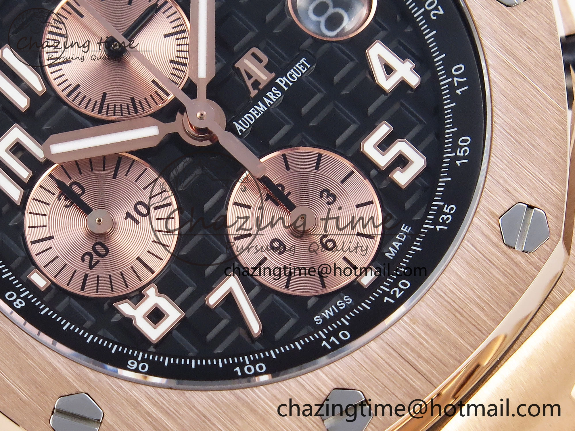 Royal Oak Offshore 42mm RG APF 1:1 Best Edition Black  RG Dial on RG Bracelet A3126