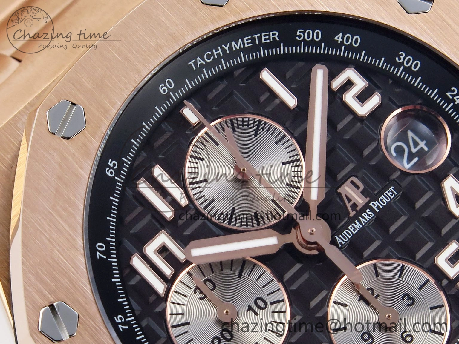 Royal Oak Offshore 42mm RG APF 1:1 Best Edition Black  Silver Dial on RG Bracelet A3126